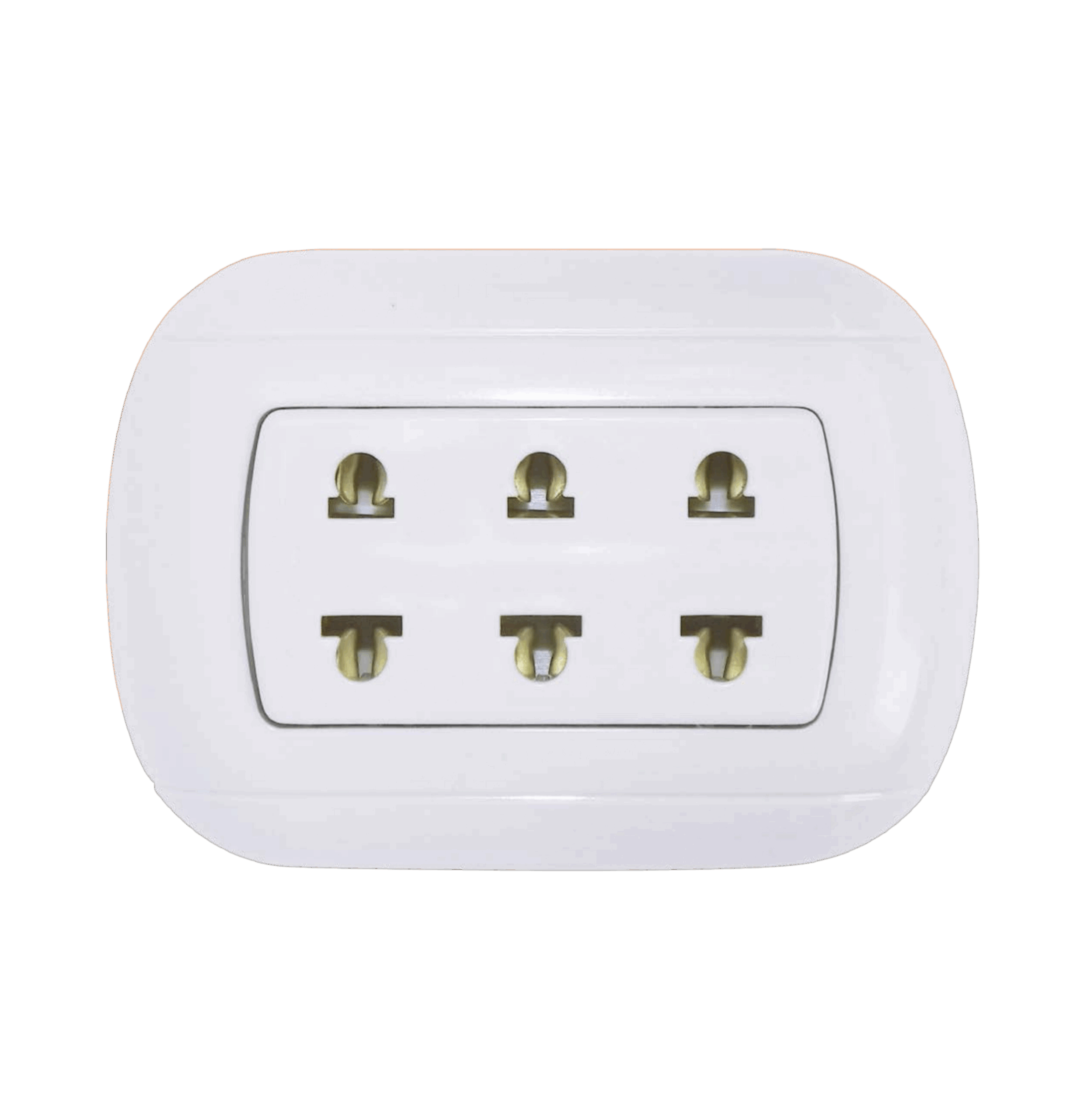 Tomacorriente triple para sobreponer