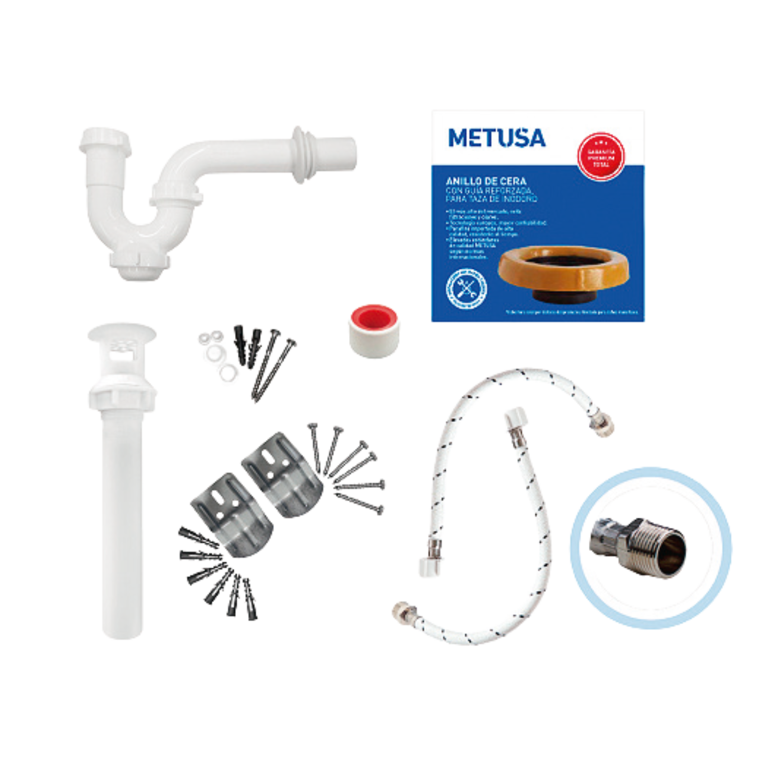 Juego de accesorios para instalación baño económico