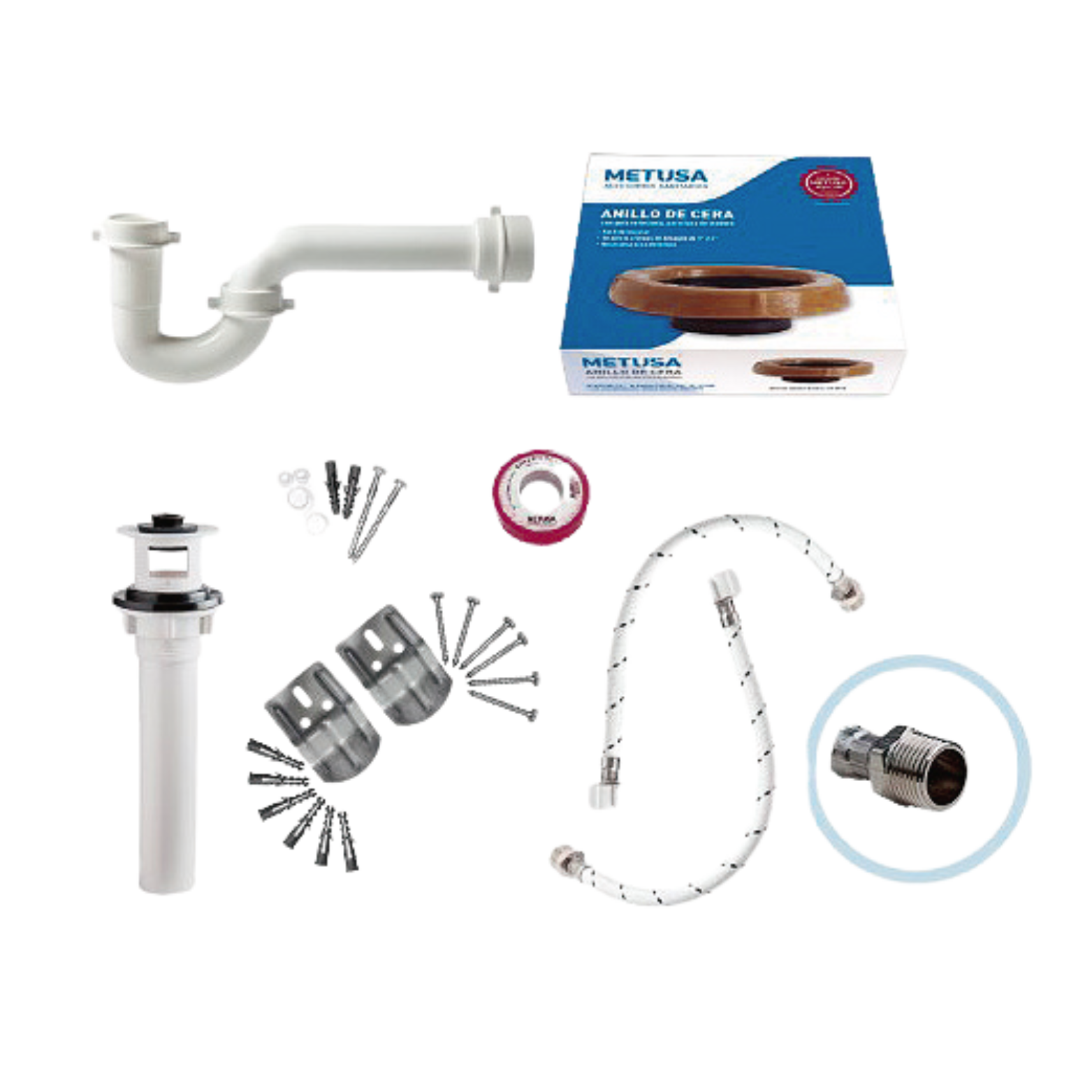 Juego de accesorios para instalación de baño