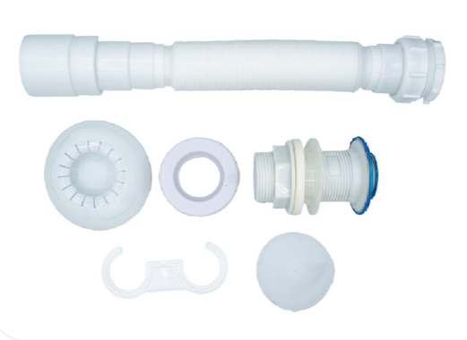 Trampa corruga blanca 1 1/2” -1 1/4” con desague push