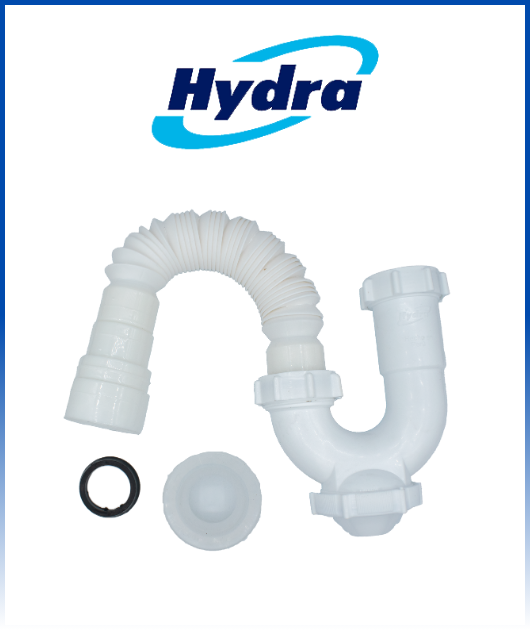 Trampa tipo P con registro y salida corrugada