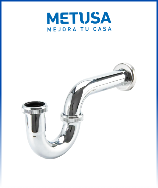 Trampa P cromada 1 1/2 para lavadero