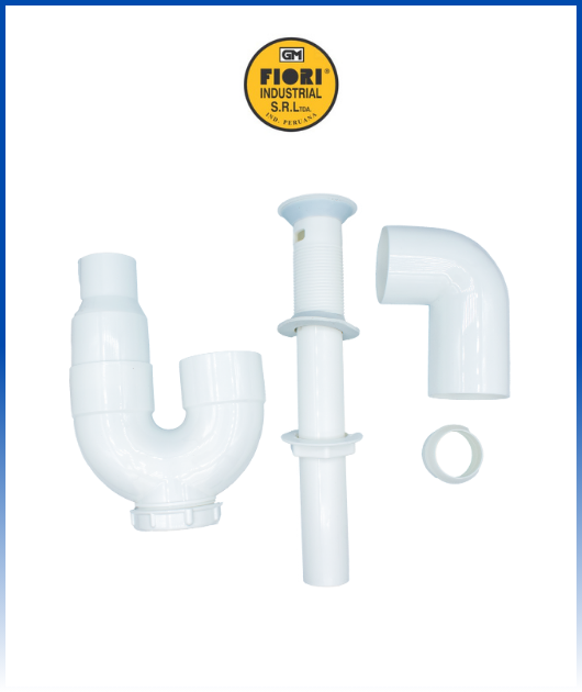 Trampa "U" 2" con desague 1 1/4 “ y regist PP.