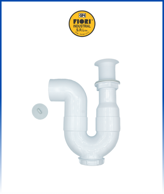 Trampa "U" 2" con desague 1 1/2” y registro PP