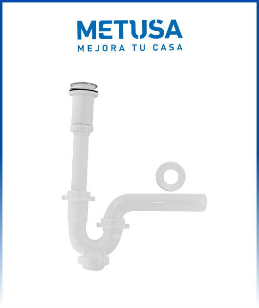 Trampa flexible 1 1/4” con desague + conector solución