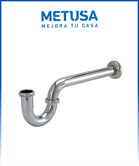 Trampa P cromada 1 1/4 para lavatorio: cola larga