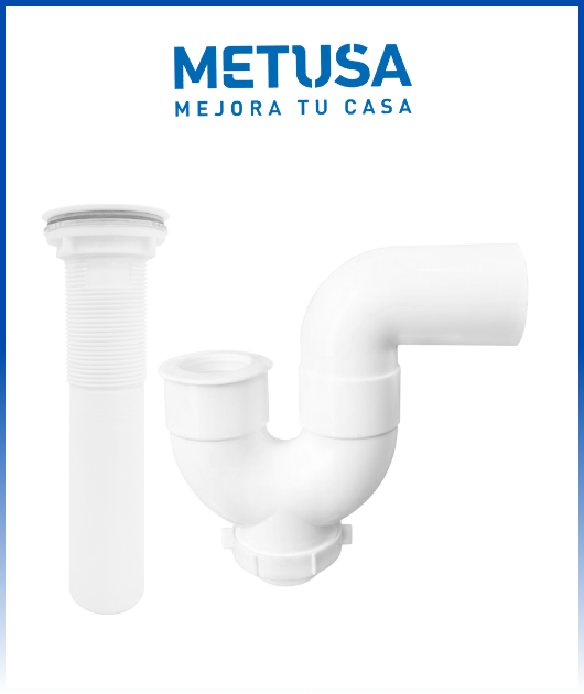 Trampa "U" 2" con desague 11/2” x 8