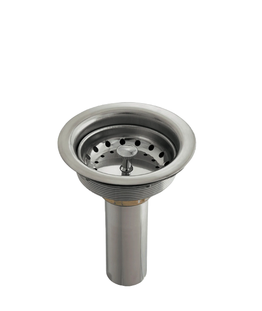 Desagüe canastilla 4" con coleta ss cromada
