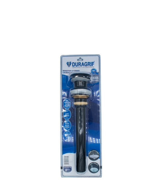 Desagüe push lavatorio negro 1 1/4 sin rebose blister
