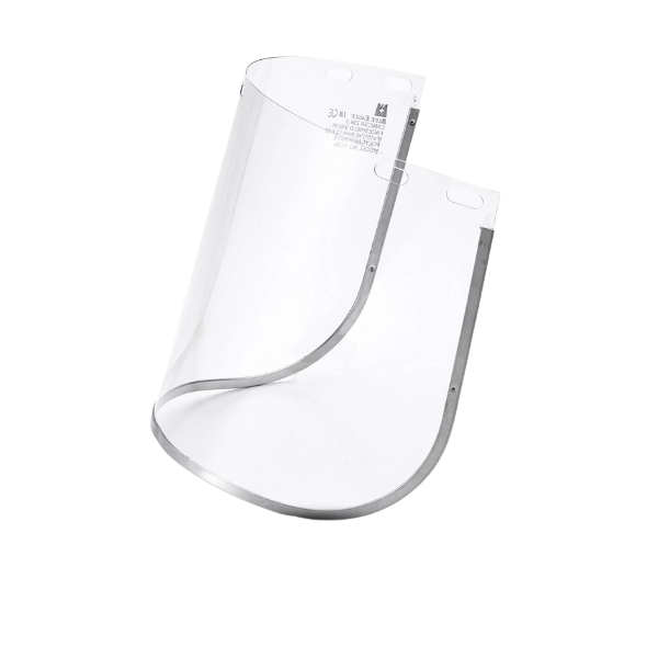 Visor claro con filo de aluminio