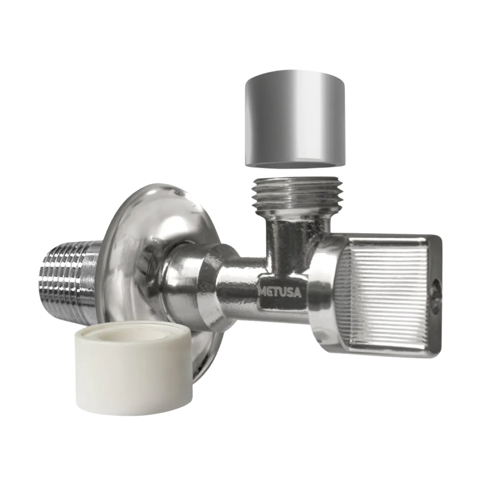 Llave Angular 1/2'x1/2' con canopla